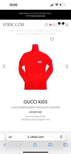 Gucci Kids 6 Girls Red Turtleneck Shirt Ribbed Roll neck Long Sleeve Sweater - Picture 6 of 6