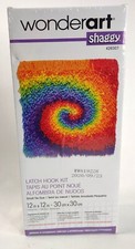 WonderArt Shaggy Latch Hook Kit Tie Dye Rug 12"x12" 426307