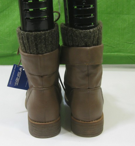 NEW LADIES brown LACE UP RIDING Round Toe Ankle Boots WOMEN Size 8 - Picture 3 of 4