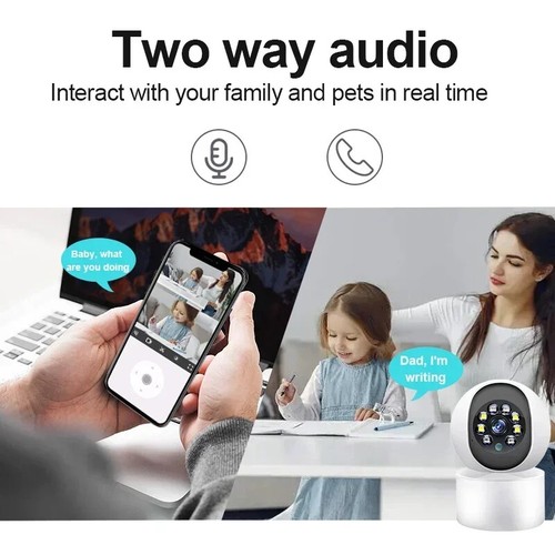 3MP Wifi PTZ Camera Mini IP Camera Baby Monitor Two-way Audio 360° Home Security - Picture 4 of 13