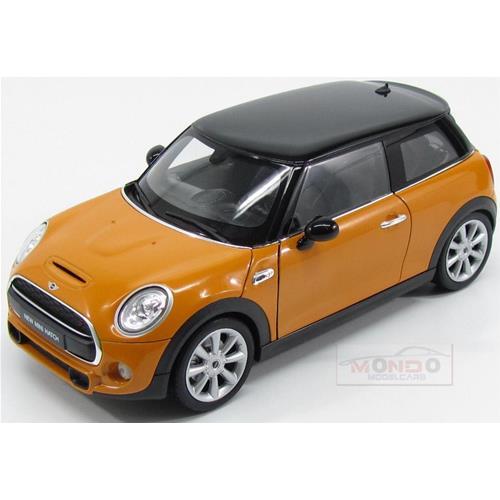 1:18 WELLY Mini Cooper Hatch 2-Door 2015 Ochre Black WE18050OC Model - Picture 2 of 2
