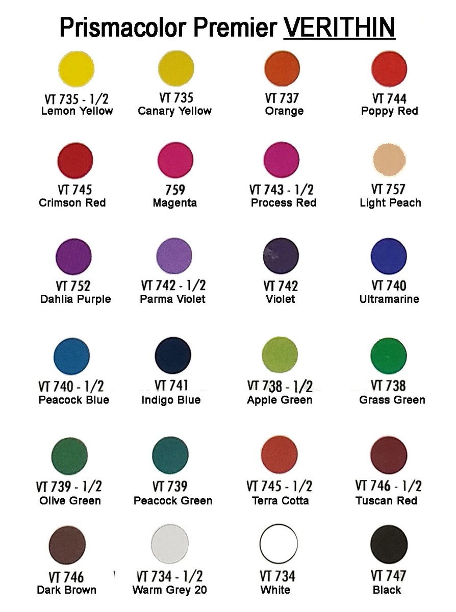 PRISMACOLOR Verithin Individual colors OPEN STOCK. Each additional