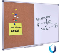 48x36 Magnetic Dry Erase  Cork Bulletin Board with Aluminum Frame