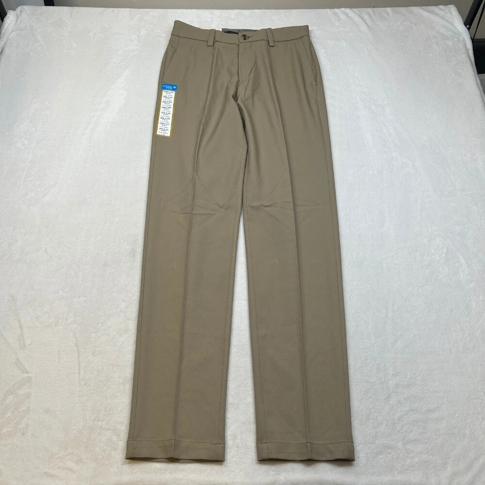 Haggar Cool 18 Pro Dress Pants Mens 29x32 Tan Slim Fit Comfort 4-Way Stretch - Image 2 of 4