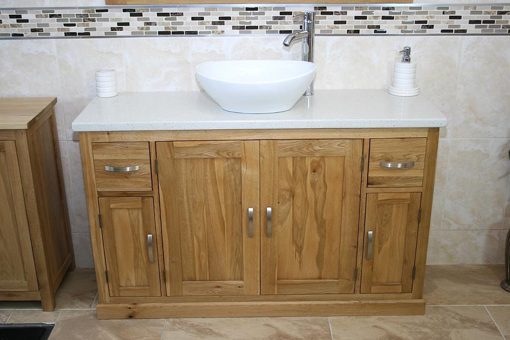 Oak bagno mobiletto larghezza 123cm con quarzo bianco Top Top Top & Set Ciotola in ceramica 8410e5 Oak bagno mobiletto larghezza 123cm con quarzo bianco Top Top Top & Set Ciotola in ceramica 8410e5