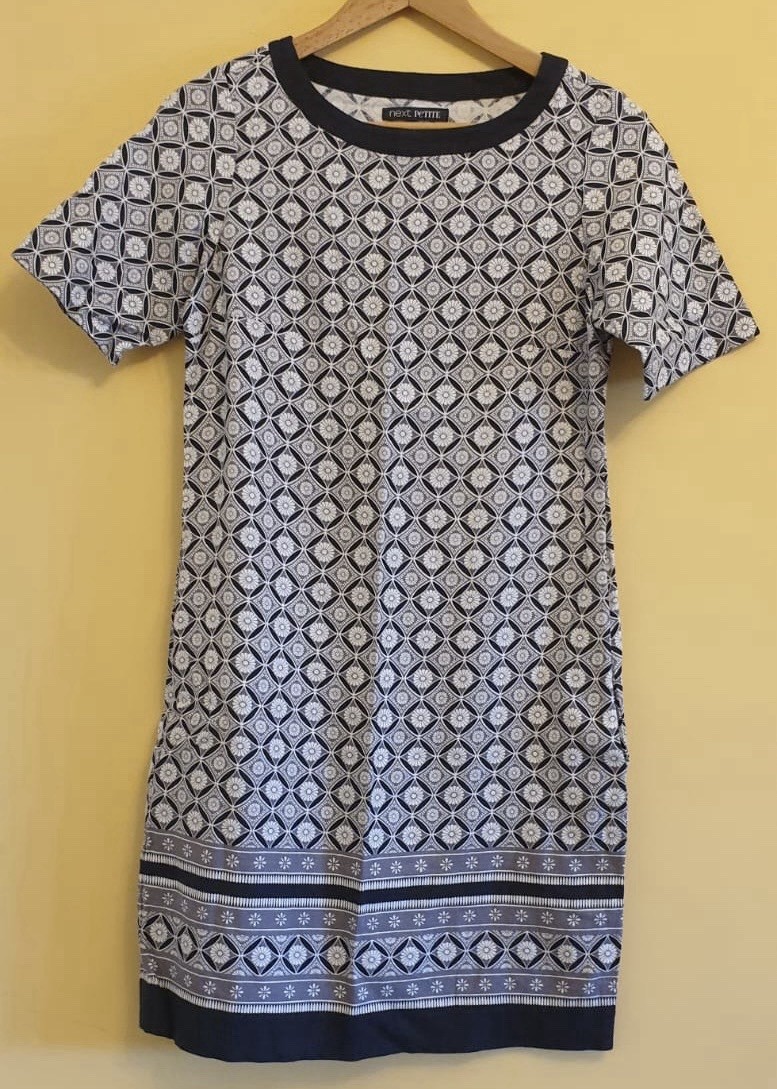 Next Petite Women's UK Size Black and White Geometric/Floral