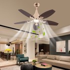 42in Modern 3 Colors LED Ceiling Fan Light 5 Blades Lamp W/ Remote Control 45W