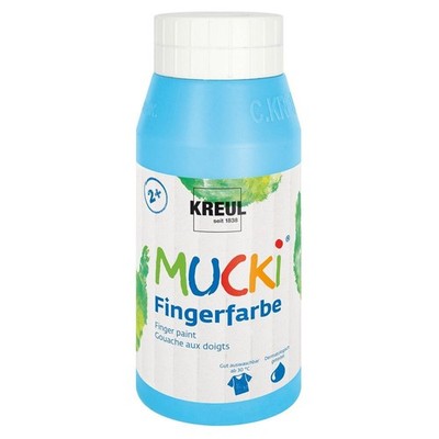 Kreul Mucki 23213 - Fingerfarbe hellblau 750 ml Inhalt ab 30°C auswaschbar NEU
