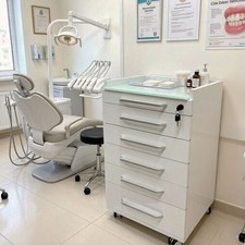 5 Drawers Office Mobile Side Cabinet Cart Beauty Storage Trolley with Dividers