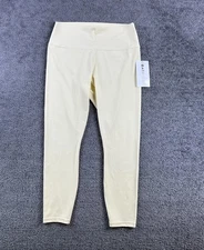 Athleta Leggings Adult Medium Yellow Transcend 7/8 Tight Ribbed Womens NWT