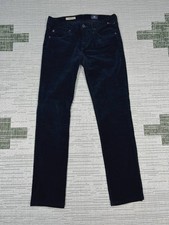 AG Adriano Goldschmied The Stevie Slim Straight Corduroy Pants Womens 26 Blue