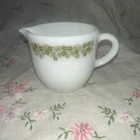 Vintage Tableware Pyrex Corelle Crazy Daisy Spring Blossom 722 Green Creamer