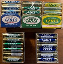 1970s-80s  vintage Certs mints candy. 5 unopened box collection. Canada. USA