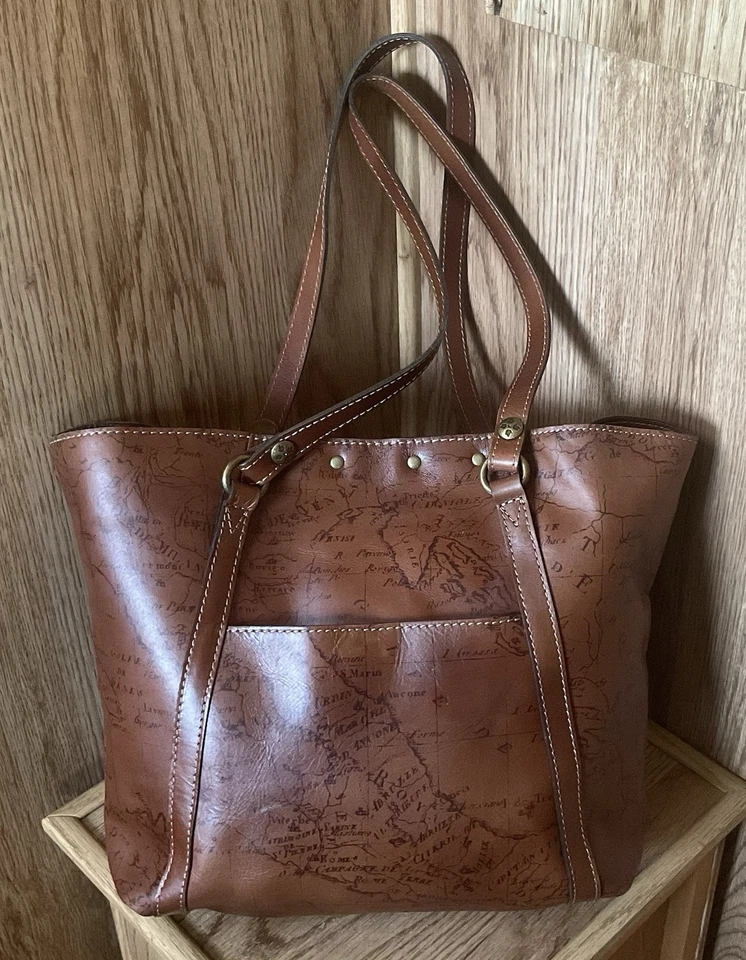 Bolso de Mano Z Patricia Nash Chantilly Mapa del Mundo 2 Monederos Western Boho De Colección Foto 4 de 4