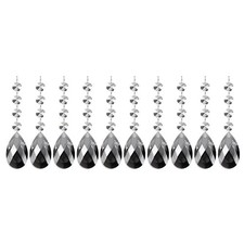 10 x Teardrop Crystal Chandelier 125mm Length Prisms Part, Gray