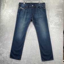 Diesel Jeans Mens 36x33 Safado Slim Straight Dark Wash Blue Denim Made in USA