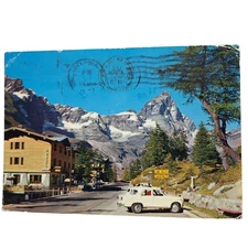 Postcard Hotel Chalet Valdôtain Mt Cervino Breuil-Cervinia Italy Chrome Posted