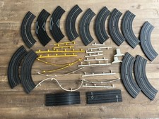 Vintage Aurora Slot Car Race Track Lot Curved Tracks Guard Rails Lane Changers
