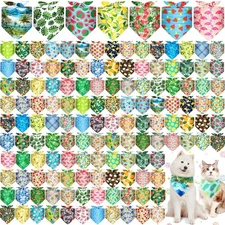 200 Pcs Dog Bandanas Bulk Summer Hawaii Pet Scarf Puppy Cat Triangle Bibs