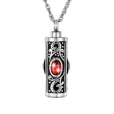 Crystal Cremation Urn Necklace for Ashes Keepsake Cremation Jewelry for Hum - 01