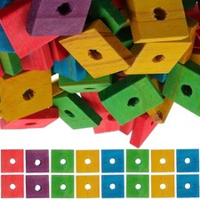 100Pcs Parrot Wood Blocks Toys Wooden Blocks Bird Chewing Toy Bird Bite Toys