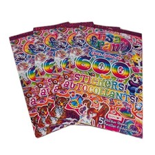 NEW Lisa Frank Sticker Books 4 Pack Lot Over 2400 Stickers Retro Rainbow 90's