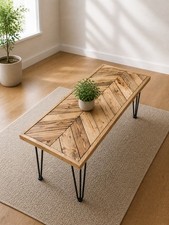 Rustic Looking Herringbone Pallet Wood Coffee Table