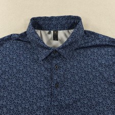 Adidas Ultimate 365 Polo Shirt Mens Medium Blue Floral Performance Golf Stretch