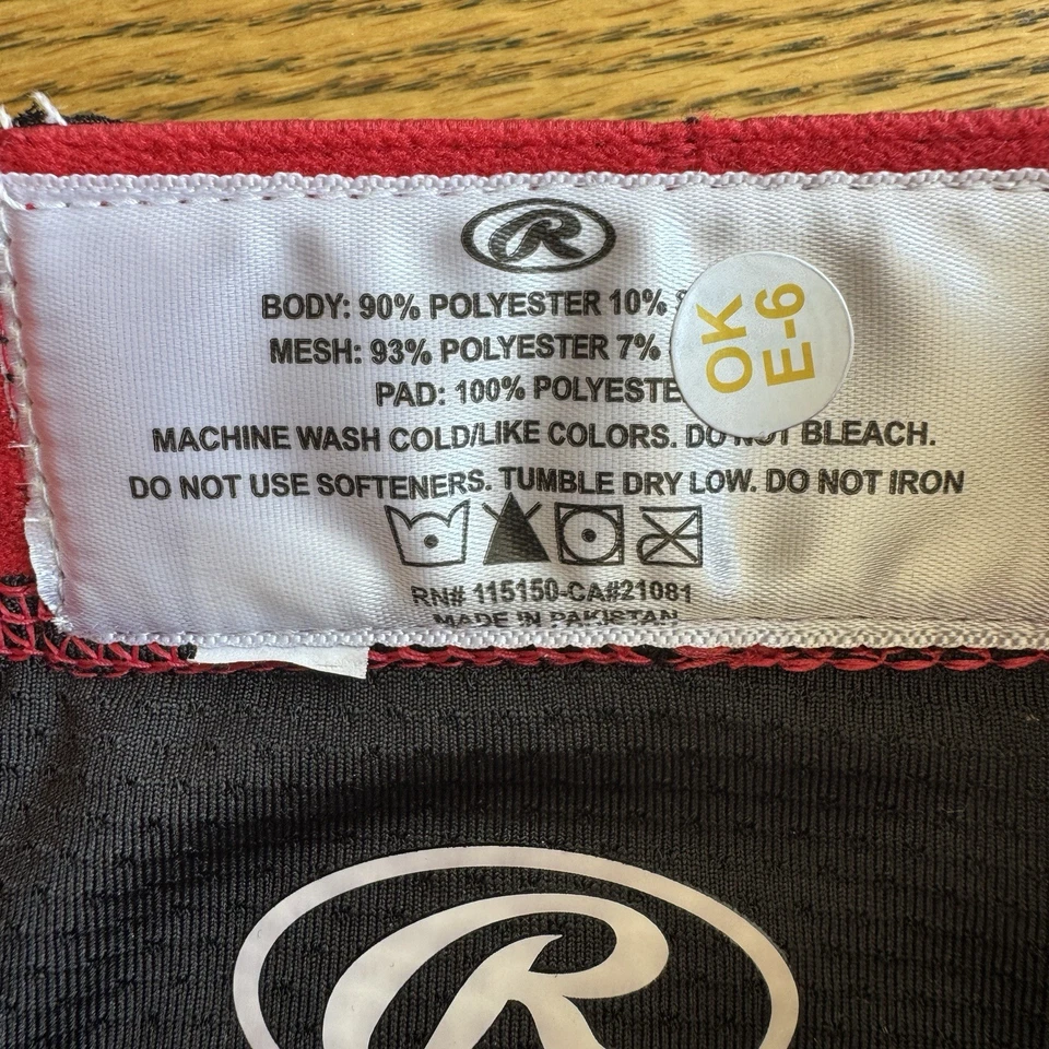 Rawlings Baseball Sliding Shorts Youth Large Padded Sides Black Red Pull On NEW - Image 3 of 4