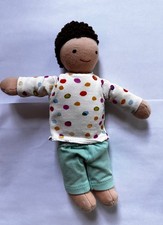 LOVEVERY Love Every Organic Cotton Baby Doll Plush Black Hair Tan Skin Tone 9  