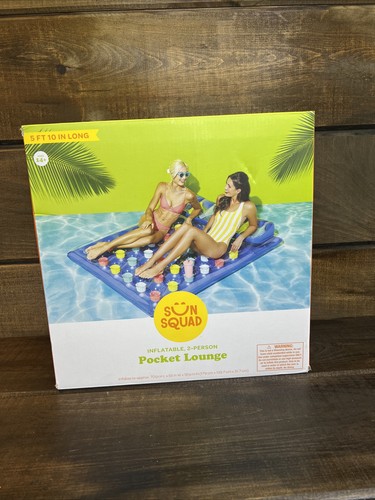 NEW Sun Squad Inflatable 2-Person Pocket Lounge Ages 14+ - Picture 2 of 3