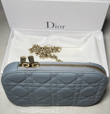 CHRISTIAN DIOR Wolkenblaue Cannage LADY DIOR CALL'IN DIORPHONE Holder Bag