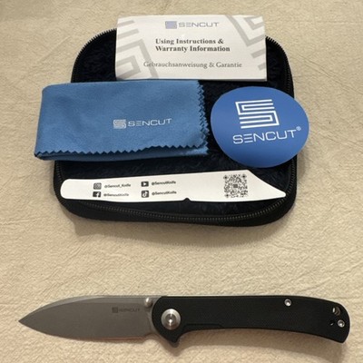 Sencut Scepter Ball Bearing Pivot Pocket Knife Black G10 Folder 9Cr18MoV SA03B