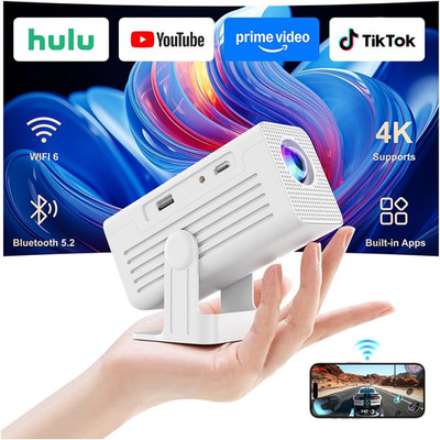 Mini Projector with Wifi and Bluetooth,4K Supported Smart Projector