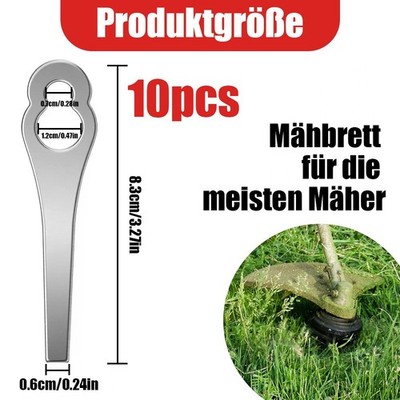 10PCS Metall Messer Ersatzmesser Klingen Für Akku-Rasentrimmer Motorsense