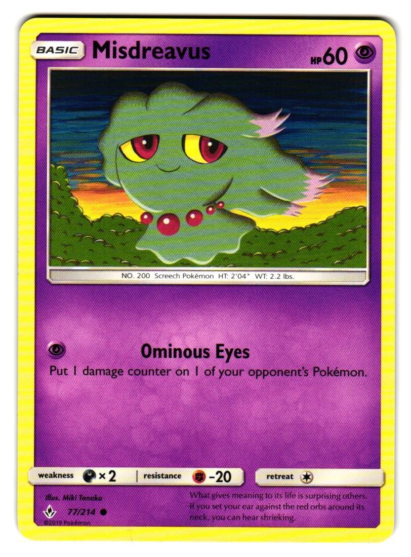 Misdreavus 77/214 Common Unbroken Bonds Pokemon Lightly Played