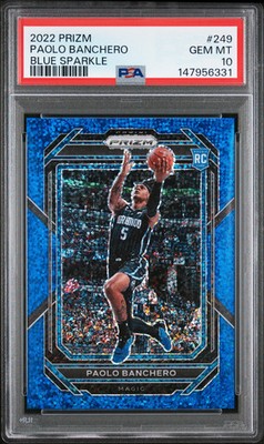 PSA 10 2022 Panini Prizm Paolo Banchero Blue Sparkle Rookie RC /144 #249