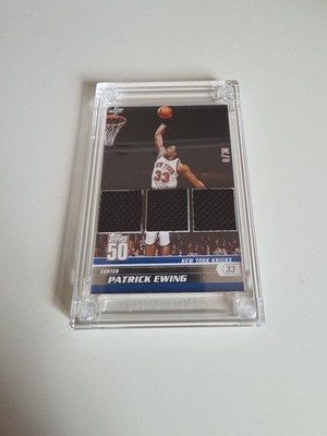 Patrick Ewing Jersey Fusion Card with Triple Game Used Swatch /75