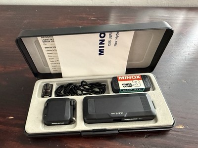 Vintage MINOX EC Subminiature Spy Camera Set W/Flash Holder Untested