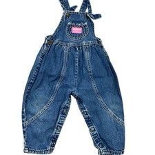Vintage Oshkosh b  gosh vestbak denim overalls 80/90s USA made girls 18 mos