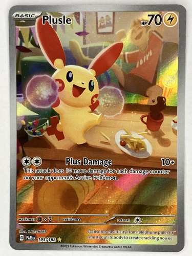 Plusle NM IR 193/182 SV04: Paradox Rift Pokemon TCG Holo