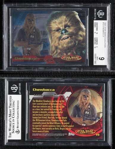 2001 Topps Star Wars: Evolution Chewbacca #19 BGS 9 MINT 07qw - Picture 3 of 3