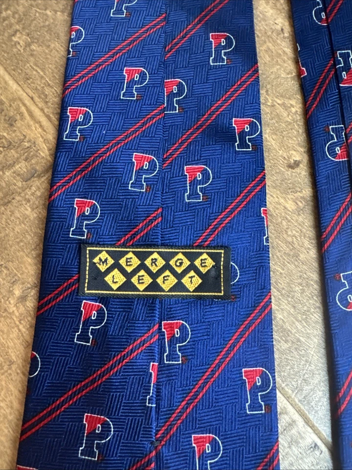 Corbata de seda izquierda Merge para hombre vintage Kansas University KU corbata de cuello Foto 3 de 4