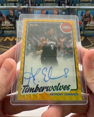 Anthony Edwards 1980-81 Auto /50 Topps 2025-26 Chrome Updates