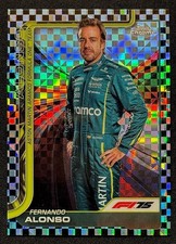 2025 Topps Chrome Formula 1 F1 Fernando Alonso #9 Checker Flag Refractor 🔥