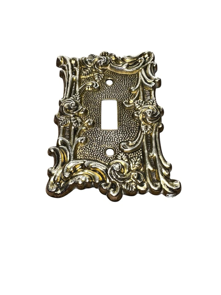 Винтажная одиночная переключающая пластина Ornate Roses 1968 American Tack And Hdwe Co. - Изображение 4 из 4