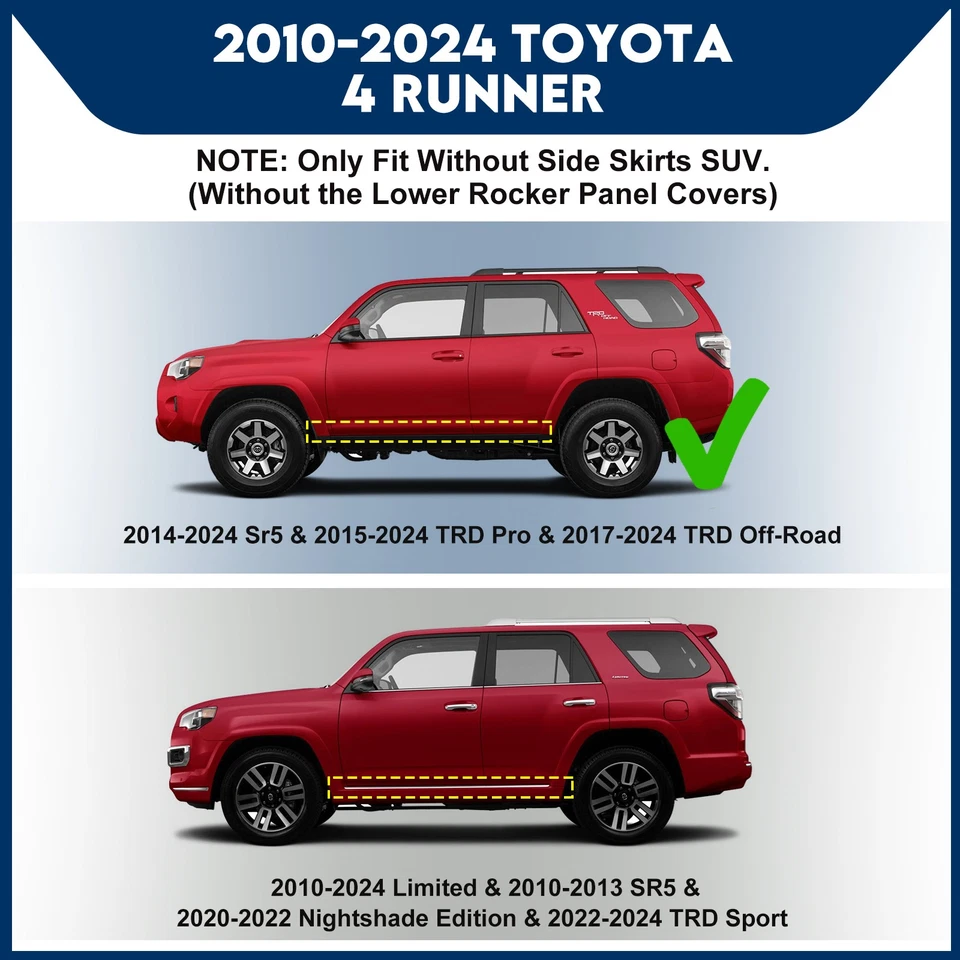 For 2010-2024 Toyota 4Runner Side Step 4 inch Nerf Bar Drop Step Running Board Foto 3 de 4