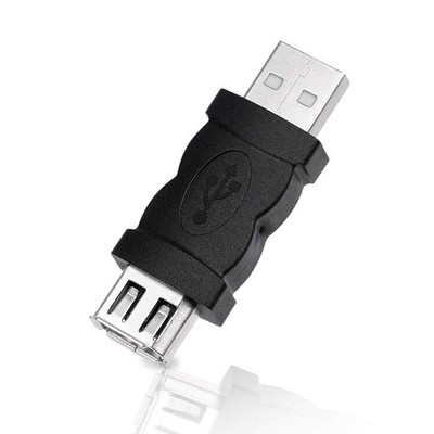 Blacell USB 2.0 A Male to Firewire IEEE 1394 6P Female Adaptor Black