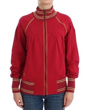 Galliano Pink Mock Zip Cardigan Sweatshirt Women's Sweater