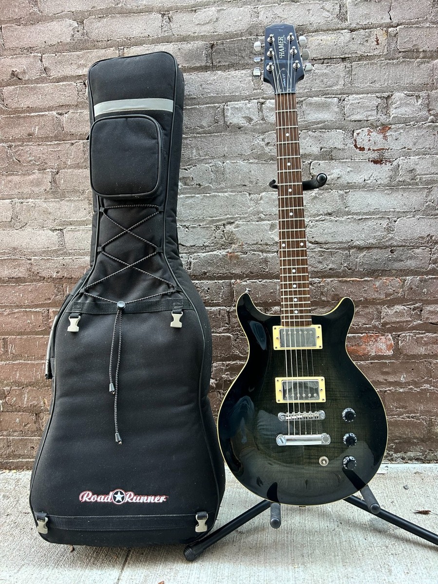 Hamer Slammer Series エレキギター ハードケース付き Hamer Slammer Series Electric Guitar – Black Flame Top – w/ Gig